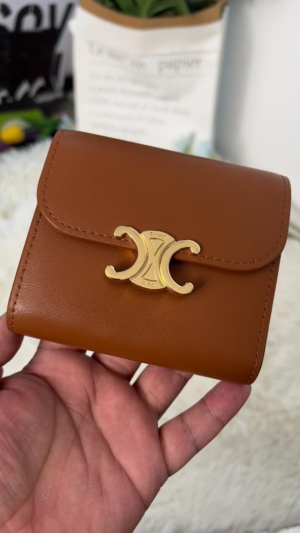 セリーヌ 三つ折財布 ブラウン マカダム トリオンフ